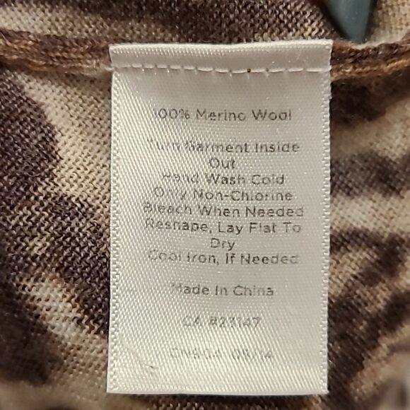 Talbots pure merino wool brown ans tan design fitted sweater size small‎ - Picture 4 of 5